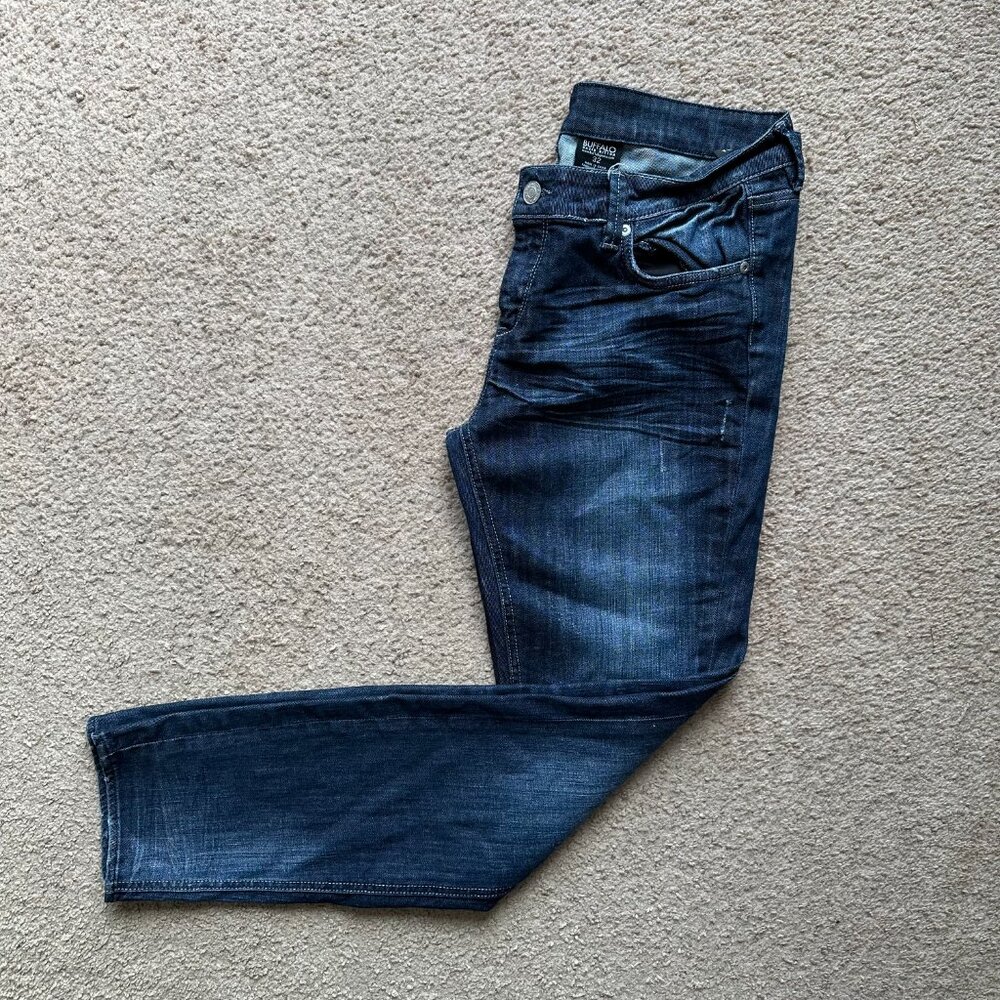 Buffalo David Bitton Jeans Mens 34x32 Lara Slim Blue Darker Wash Mid Rise